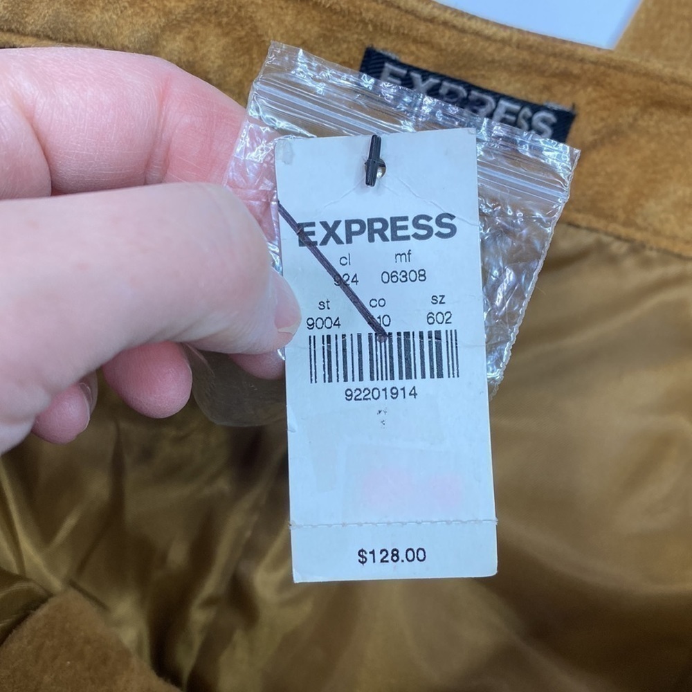Express Brown Genuine Leather Capri Pants Size 2 NWT - Picture 11 of 13